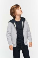 KIDS' FULL ZIP Kapucnis felső SWEATSHIRT Black/Fine Grey